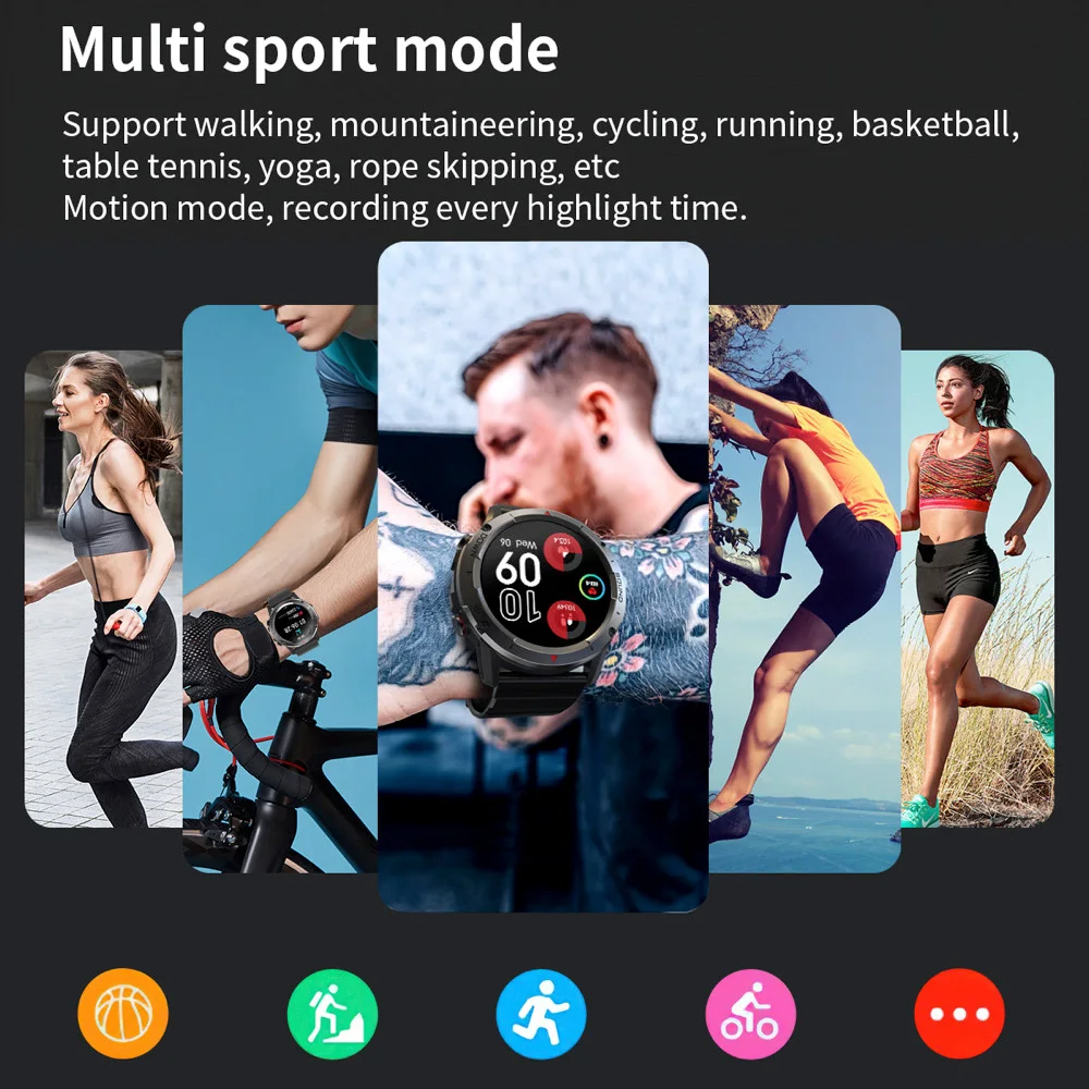 Смарт-часы с синим зубом мужские спортивные умные часы фитнес-монитор сердечного