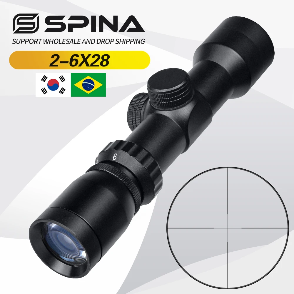 

Spina Optics 2-6x28 HD Riflescope Optical Sight Tactical Air Rifle Scope Collimator Sight Hunting Shooting Spotting Scope
