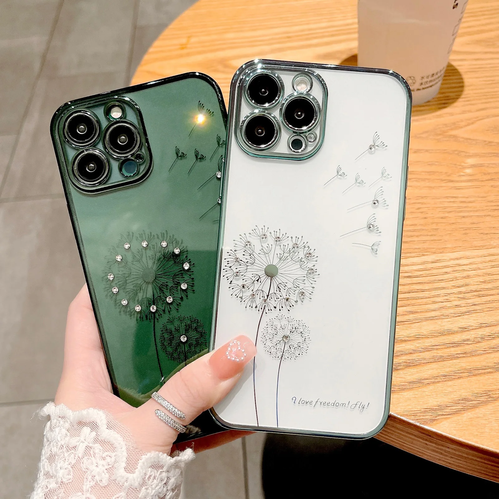 Прозрачный противоударный чехол с покрытием одуванчика для iPhone 14 12 13 11 Pro Max Mini X Xs