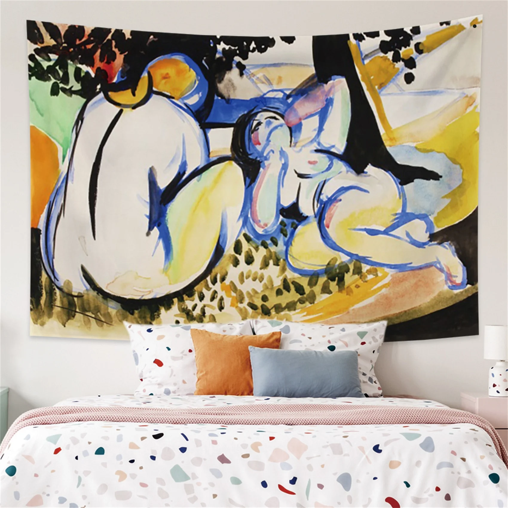 

Artwork Tapestry Photo Backdrops Printing Woman Boho Hippie Wall Hanging Girl Bedroom Living Room College Dorm Home Decoration