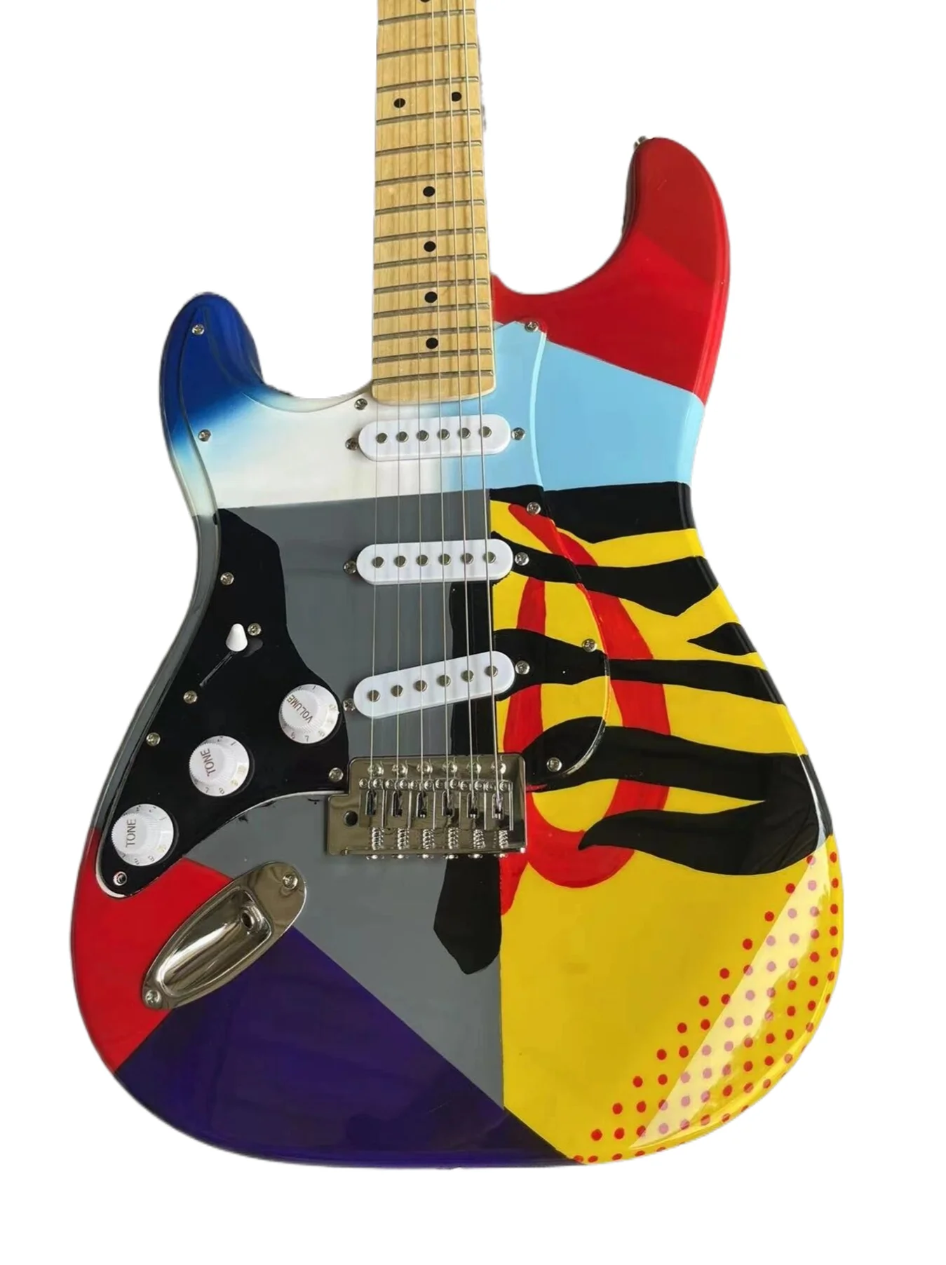

Left hand painted electric guitar, personalized guitar, free shipping