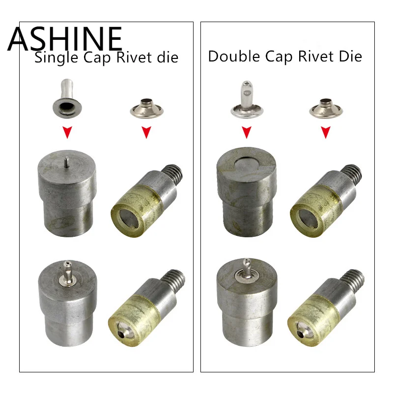 Double Cap Rivet Button Installation Tool Dies Mold For Handmade Press Machine DIY Leather Garment Sewing Accessories