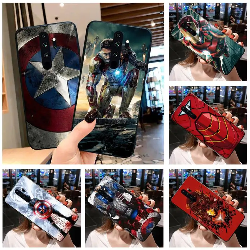 

Marvel Captain America iron Man Phone Case Silicone soft for Redmi 9A 8A Note 11 10 9 8 8T Redmi 9 K20 K30 K40 Pro Max