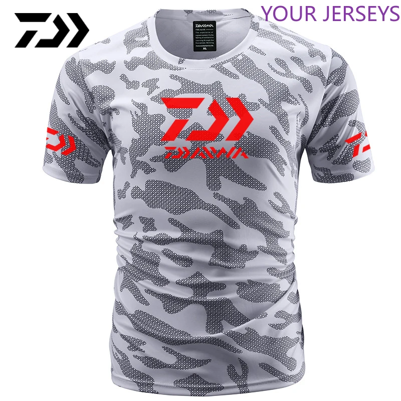 

Summer Daiwa Clothing For Fishing Camouflage Outdoor Tshirt Breathable Letter Short Sleeve Top Sport Quality Tee DAIWA Pesca