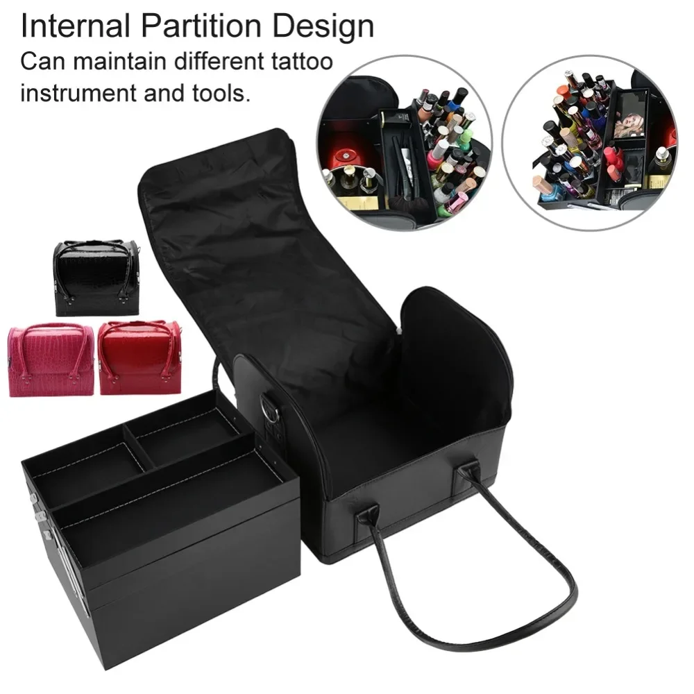 4-типный ящик для хранения татуировок профессиональная косметичка большая