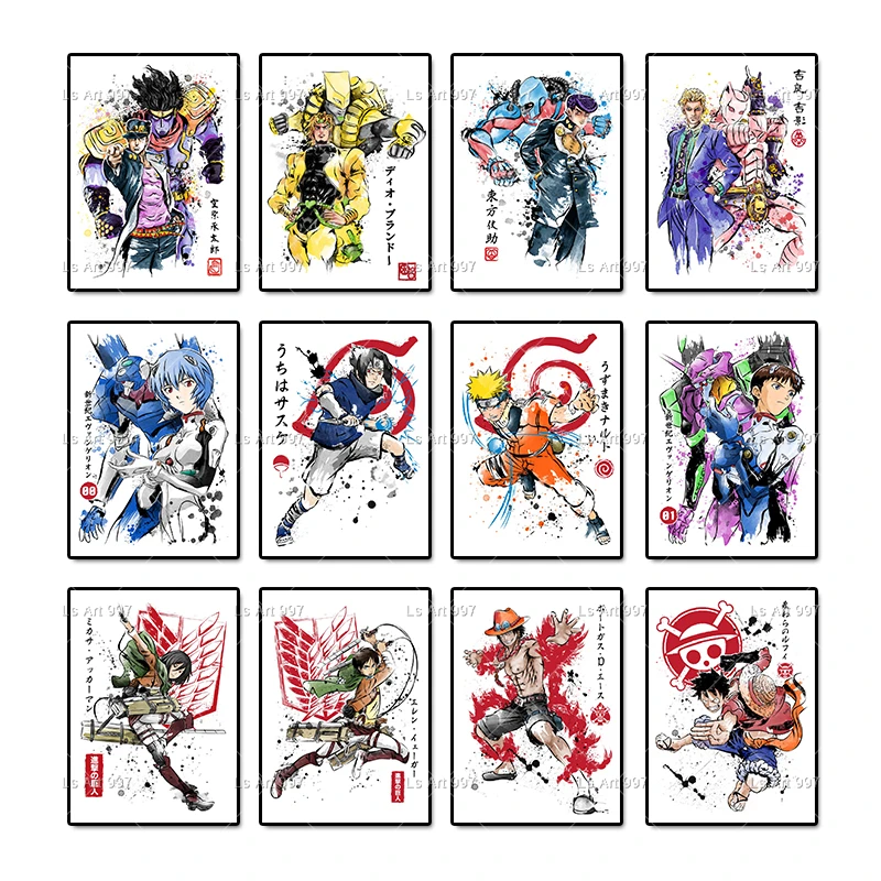 Японское аниме Наруто цельный постер для истребления демонов Картина на холсте с