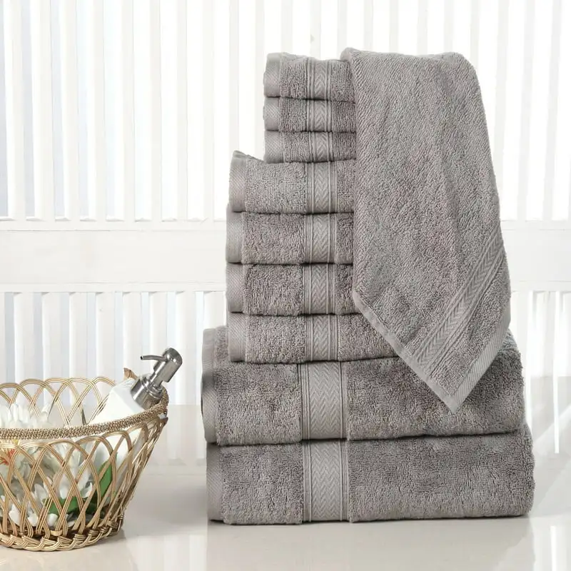

Value 10-Piece Cotton Bath Towel Set (2 Bath, 4 Hand, 4 Wash),