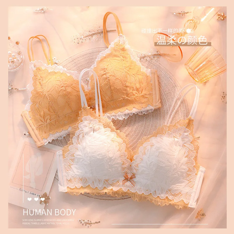 

Нижнее белье, бюстгальтер с небольшой грудью, соблазнительный кружевной бюстгальтер с накладкой на заднюю панель, 2023