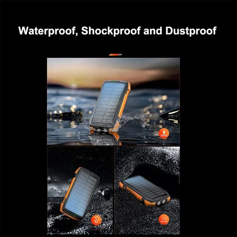 JayoWade Solar Power Bank 20000 мАч Водонепроницаемое беспроводное зарядное устройство Qi Быстрая зарядка Powerbank для iPhone Samsung Xiaomi Poverbank