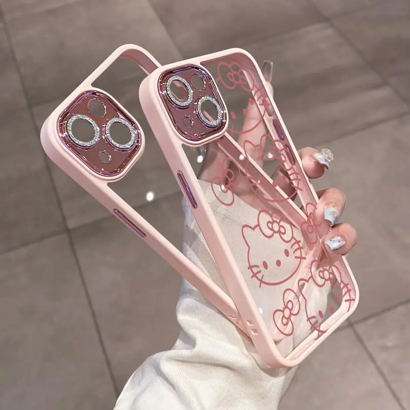 

Kawaii Sanrio мобильный телефон Hello Kitty Аксессуары милый мультяшный аниме Iphone13Promax13 12 11 14plus ударопрочный подарок