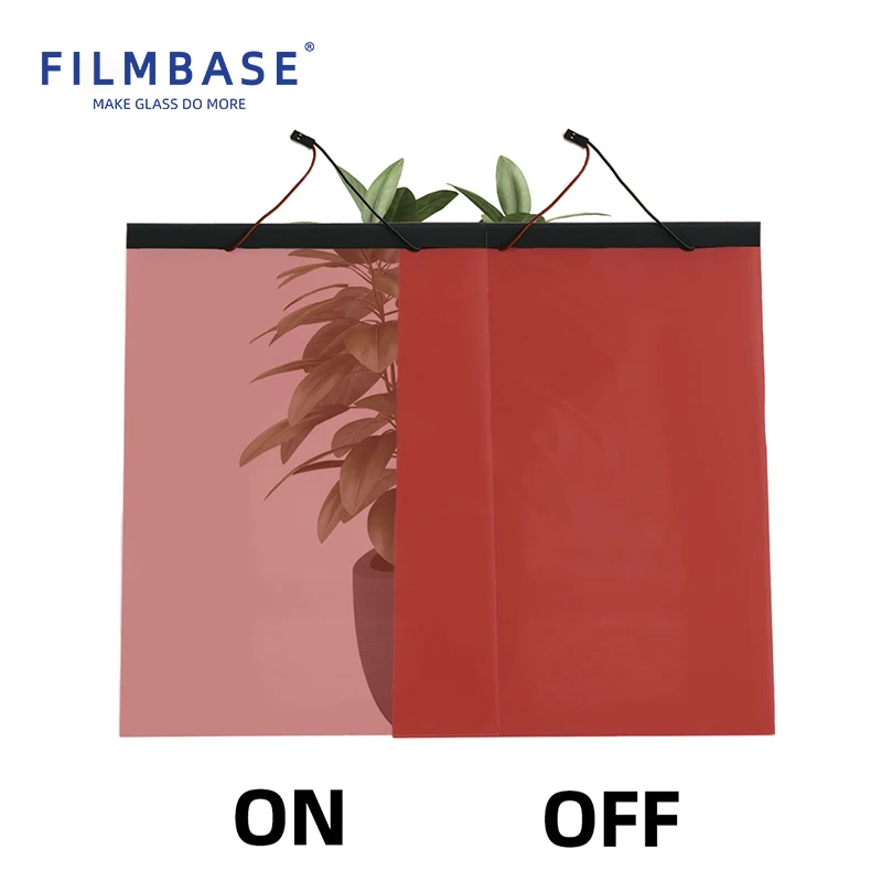 

FILMBASE Self-adhesive Custom-made Pdlc Film red smart Film Color Smart Glass For Sliding Door or Window