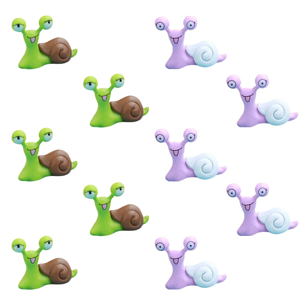 

10 Pcs Outdoor Table Decor Garden Snail Decoration Mini Decors Decorations 2.2X2.1X1.5CM Home Toy Resin Ornaments Lovers