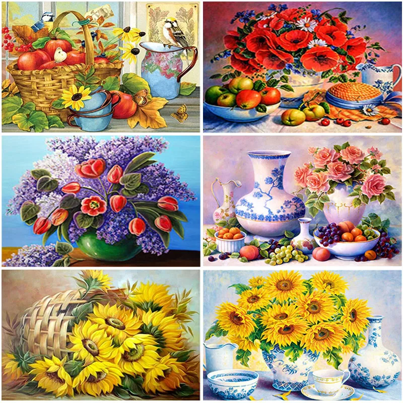 

DIY Flower 5D Diamond Painting Full Square Drill Scenic Diamont Embroidery Mosaic Cross Stitch Kits Resin Home Decor Wall Art