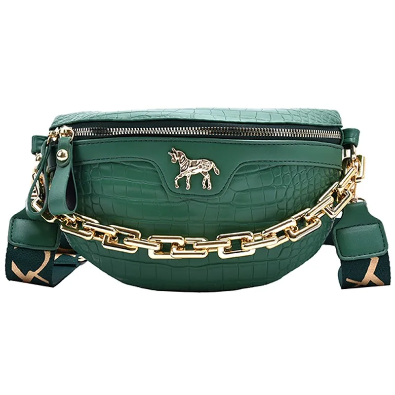 New Chain Fanny Pack Women Luxury Brand Chest Pack Mini Female Belt Bags Leather Waist Bag Fashion Ladies Shoulder Crossbody Bag