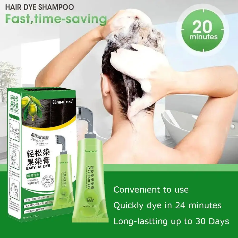 

Herbal Natural Plant Conditioning Bubble Hair Dye Black Shampoo Fast Dye White Grey Hair Removal Dye Coloring Black Hair