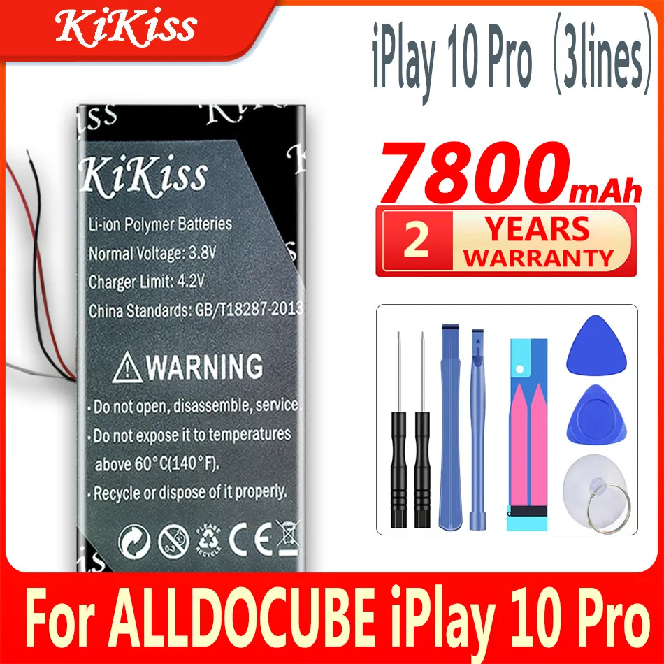 

Аккумулятор KiKiss 7800 мА ч, для ALLDOCUBE iPlay 10 Pro (iPlay 10Pro ,iPlay10 Pro), MT8163, 3-проводной, для планшетов, ПК