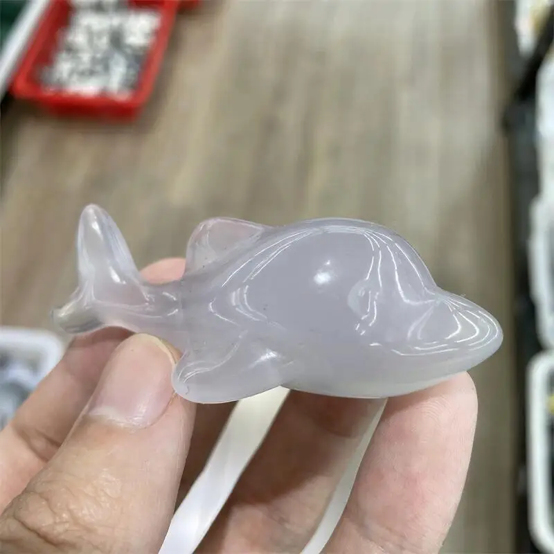 

Natural Fluorite Dolphin Mineral Crystal Gemstone Hand-Carving Animal Home Room Decor Gift For Child 1pcs