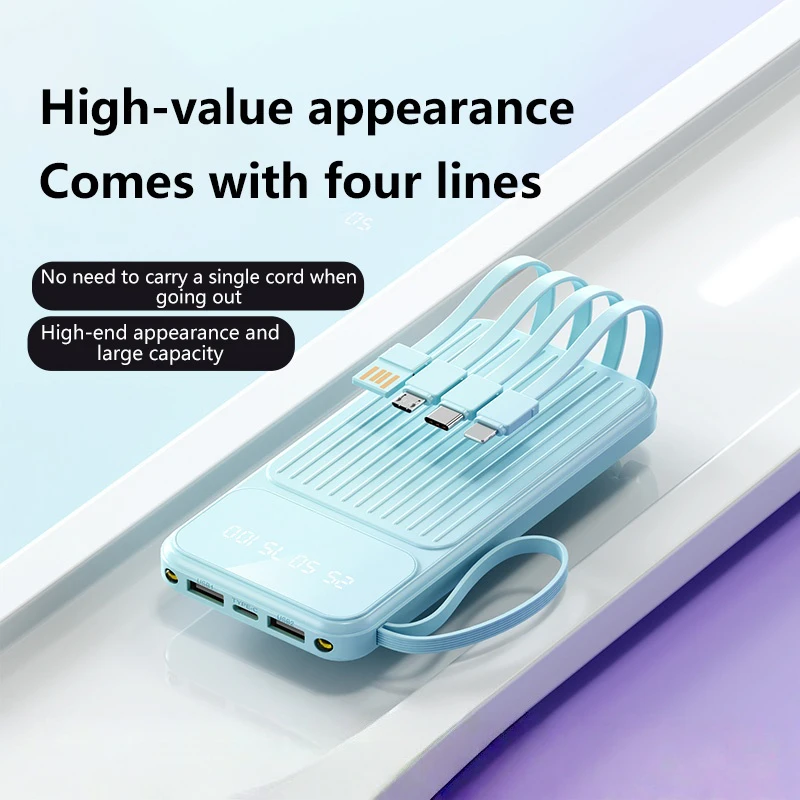 Фото 4IN1 100000 мАч Power Bank с быстрой зарядкой и цифровым дисплеем большой емкости для Xiaomi Huawei iPhone 17Promax 2026 №5