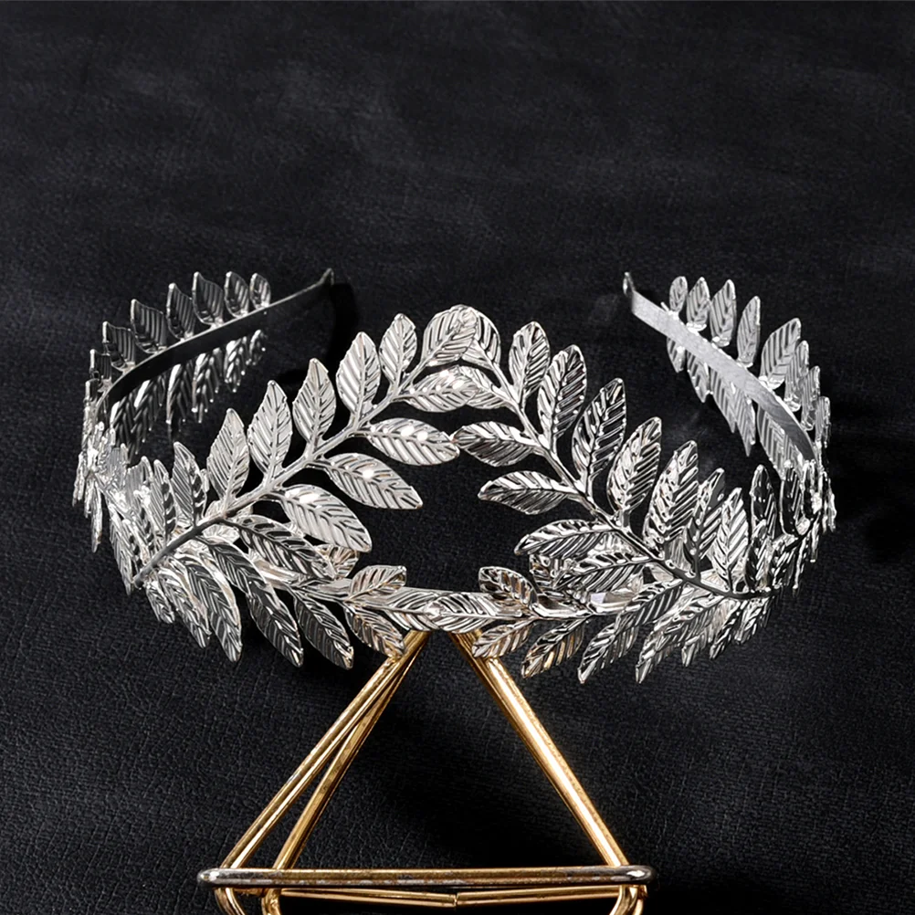Leaf Headband Wedding Tiara Bridal Headpiece Gold for Bride Alloy Roman Wreath Bridesmaid