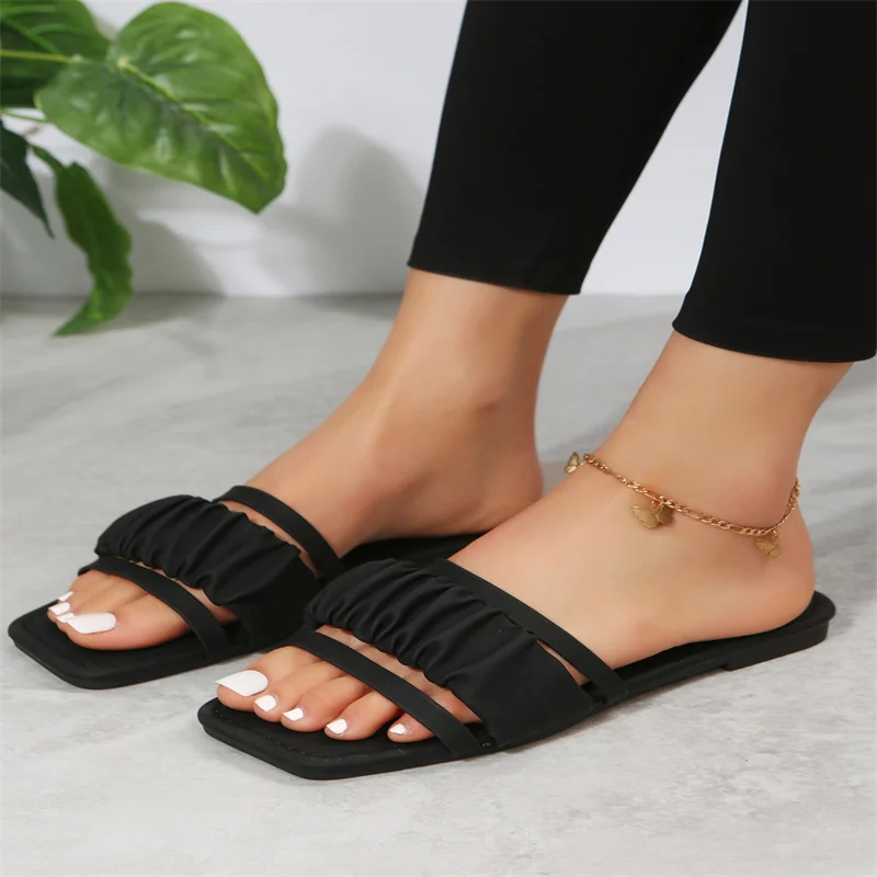 Luxury 2023 New Women Casual Home Durable Sandals Fold Outdoor Wild Beach Non-slip Women Flat