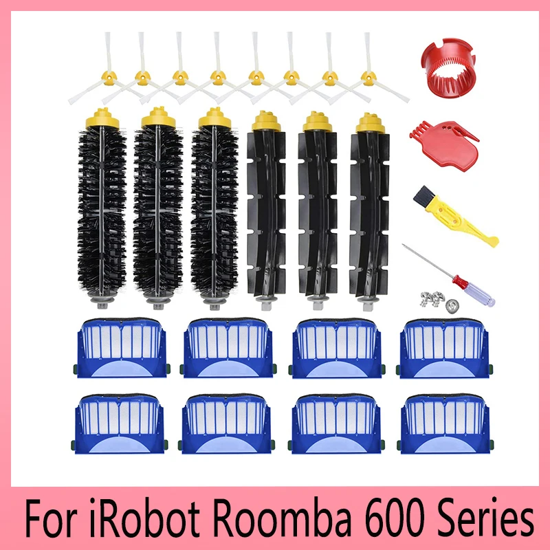 

Сменный фильтр для iRobot Roomba 600, серия 605, 610, 614, 615, 616, 620, 625, 630, щетка с щетиной и боковой щеткой для пылесоса