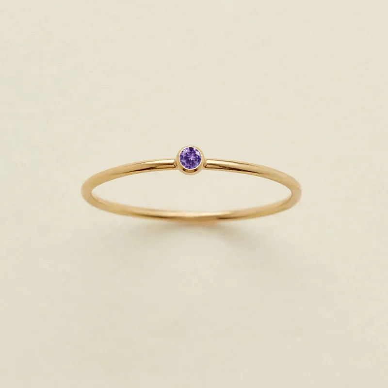 

Women's Festival Fashion Ring Birthstone Mother's Day Stainless Steel Jewelry Gift Gold Color