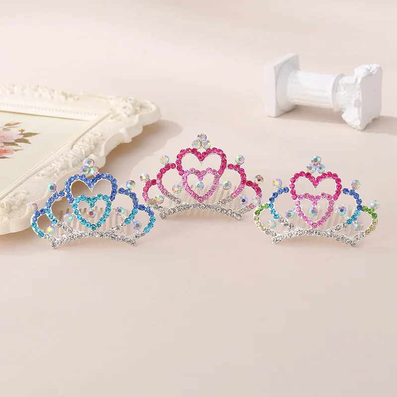

Children Crown Hair Comb Jewelry Version The Princess Crown Hairband Headwear Party Accessories Gift