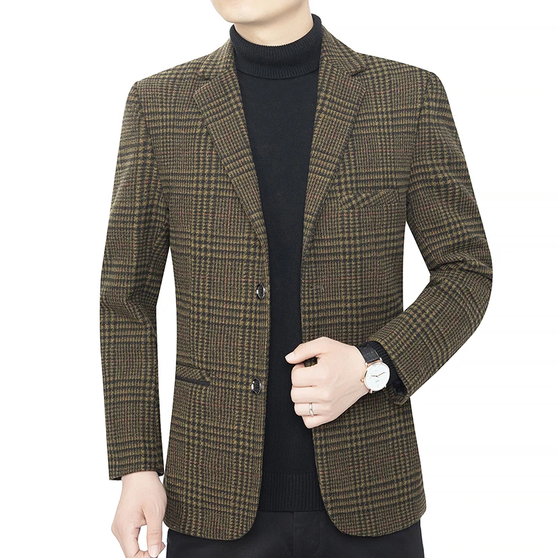 

Autumn Winter New Men's Casual Suit Jacket British Style Slim Suit Dropshipping Hot Sale Top Coat Business Long Sleeves Blazers