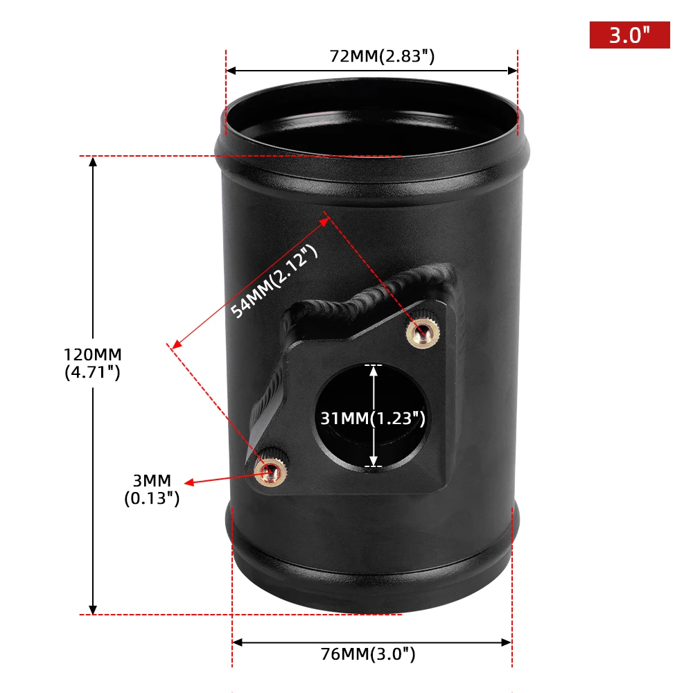 

RASTP-63/70/76 мм крепление датчика расхода воздуха основание расходомера воздуха для TOYOTA MAZDA SUBARU SUZUKI адаптер воздухозаборника RS-MAF011