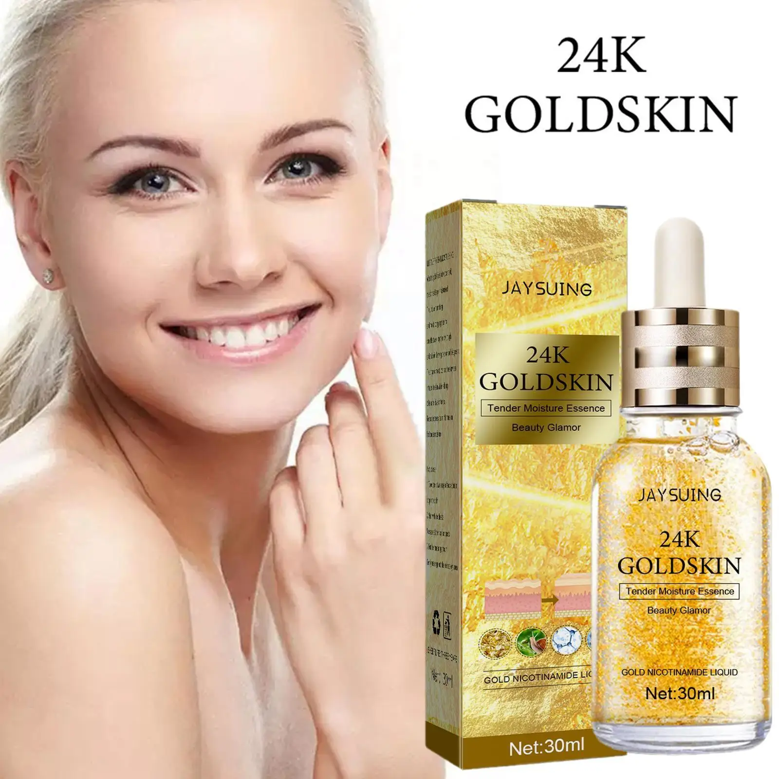 

24K Gold Collagen Lifting Essence Lift Firming Brightening Cosmetics Fade Soft And Wrinkles Belarusian Skin Moisturizing H9P5