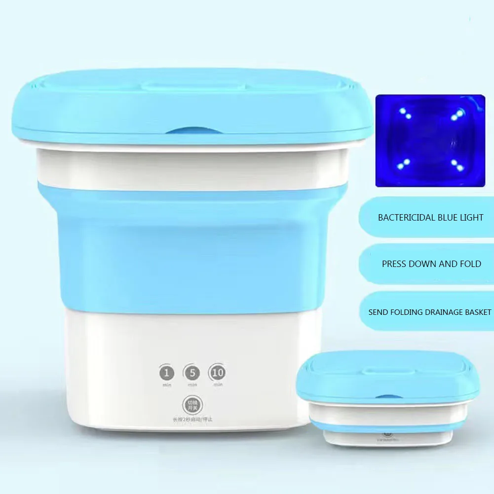 

Мини Складная Стиральная машина для одежды, носков, нижнего белья, домашнего общежития, одно ведро, мойка, сливная корзина