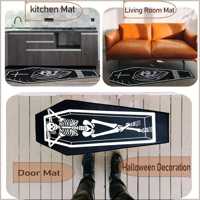 Креативный Ковер Со Скелетом На Хэллоуин Водонепроницаемый Замшевый Напольный