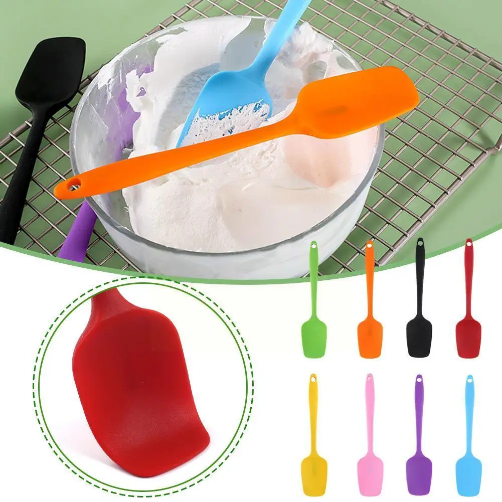 Universal Heat Resistant Integrate Handle Silicone Spoon Spatula Cream Ice Cake Bakeware Utensil Scraper Kitchen Tool X5a9