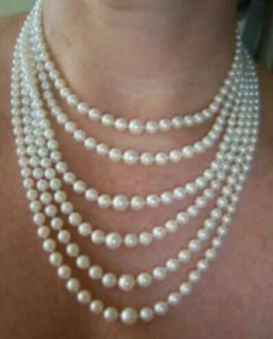 

LONGER 138" 9-10MM ROUND GENUINE AKOYA WHITE PEARL NECKLACE