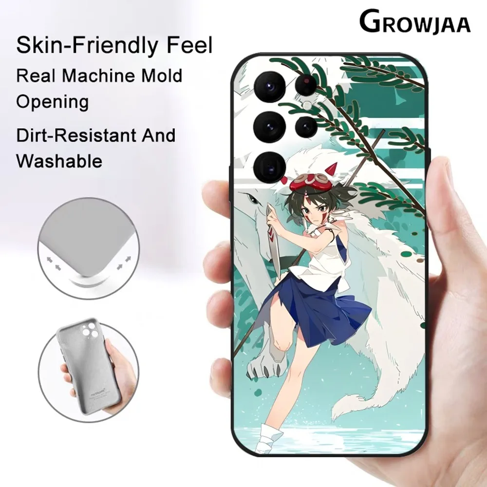 Anime P-Princess M-Mononoke Phone Case For Samsung Galaxy S25 S24 S22 S23 Ultra S21 S20 Plus 5G Protective Silicone Funda