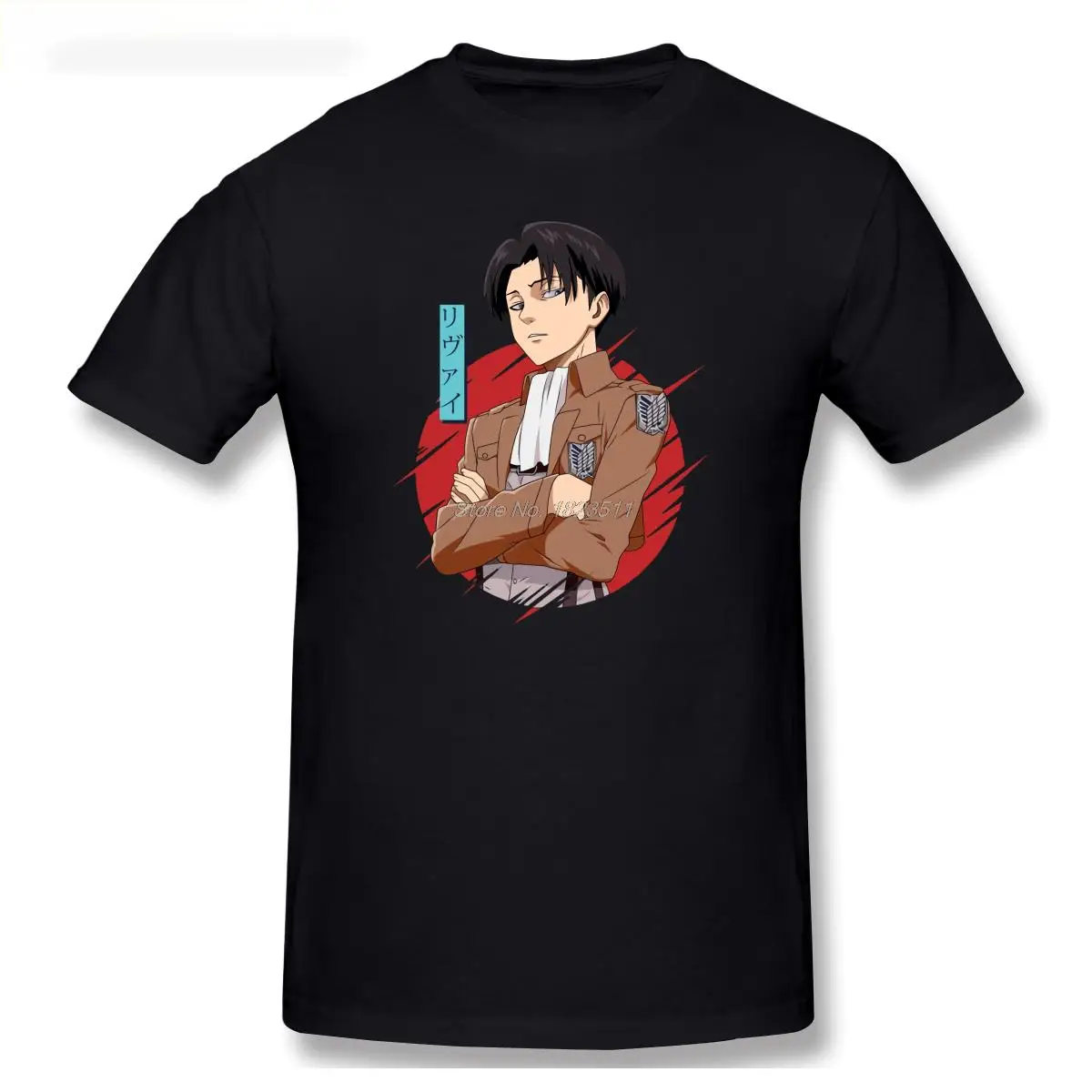 

ATTACKs ON TITAN Anime Captain Levi Attac Humor tshirt Men's Basic Short Sleeve T-Shirt hip hop Tops Tees Harajuku Streetwear