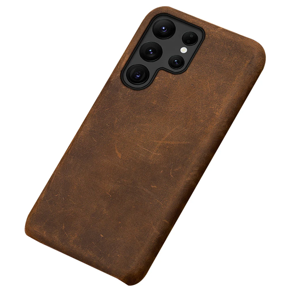 

LANGSIDI Genuine PULL-UP Leather Phone Case For Samsung Galaxy S22 Plus S21 Ultra S21 FE S10 S20 Note 20 A12 A52 A52S A72 A70