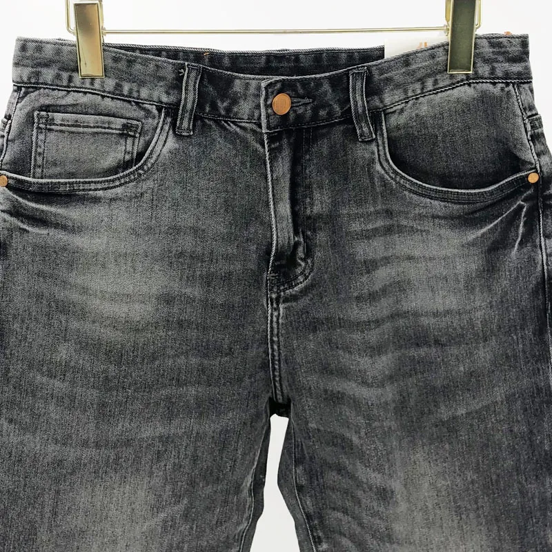 Luxury Brand Men's Jeans Mid-waist Zipper High-quality Male Pants Summer New Fashion Casual Washed Straight Denims Trousers