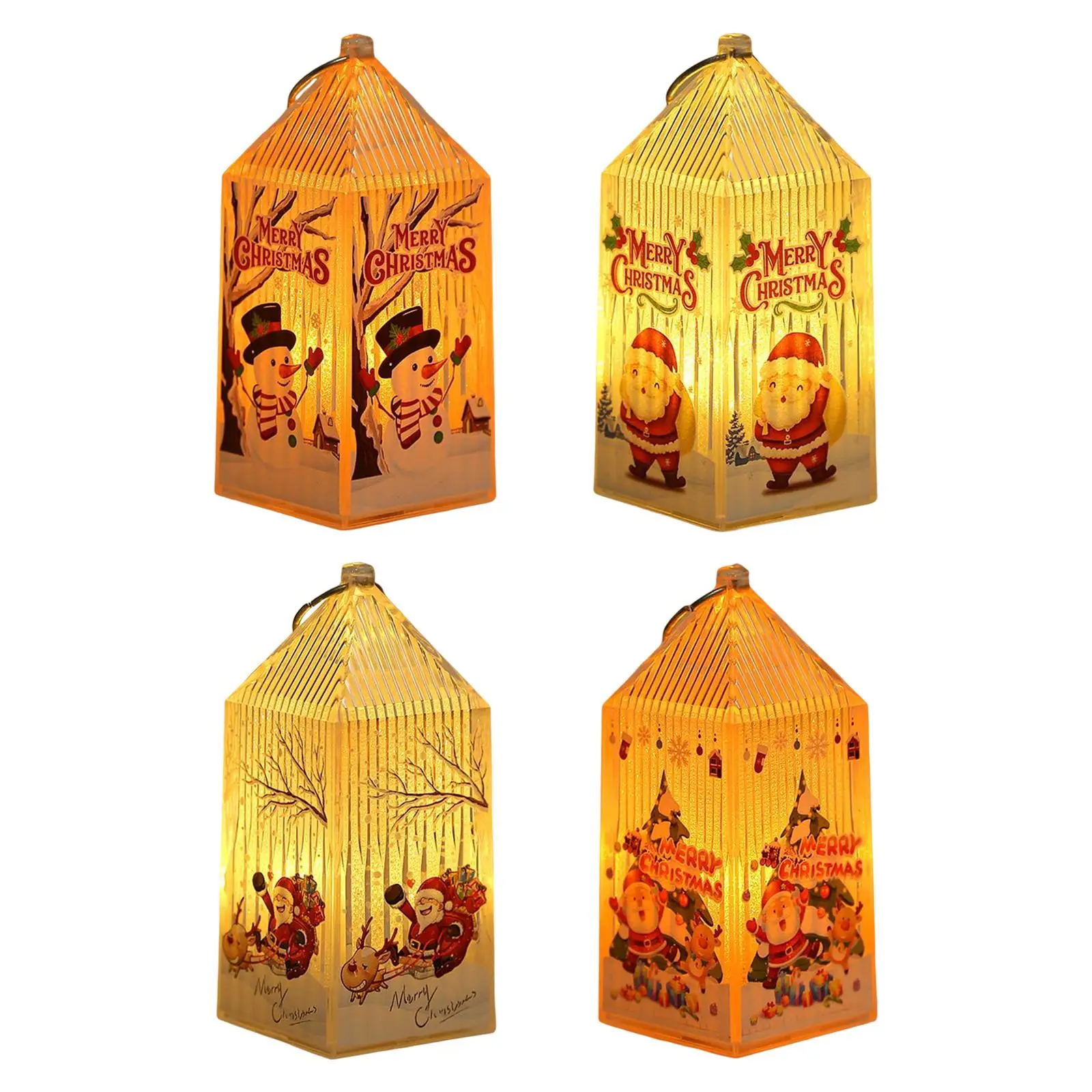 Christmas Lantern Lamp Night Light Battery Operated Hanging Ornament Decorative for Home Table Fireplace Decor