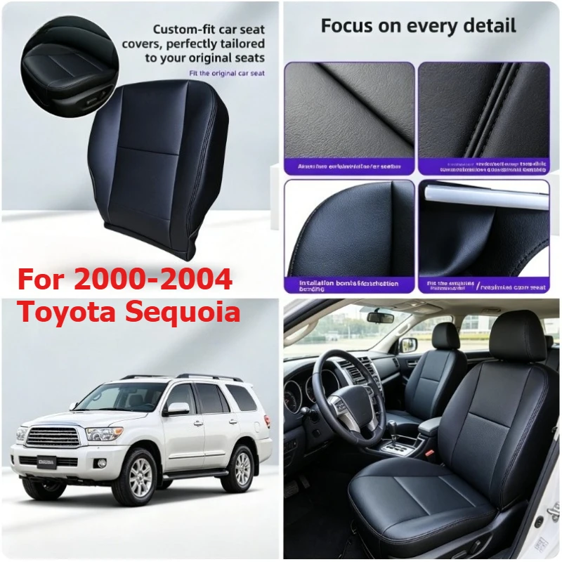 Фото Чехлы для автомобильных сидений из искусственной кожи для Toyota Sequoia 2000-2004 годов, на заказ, для водителя и пассажира, для обновления нижней части сидений №1