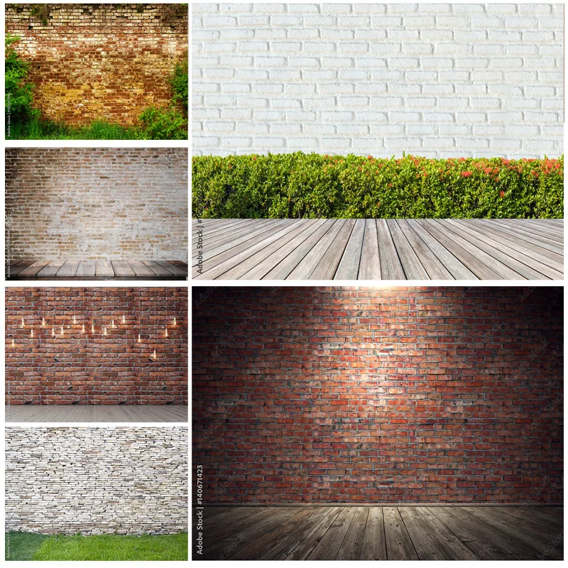 

Vinyl Custom Vintage Brick Wall Wooden Floor Photography Backdrops Graffiti Photo Background Studio Prop 2216 DCR-07