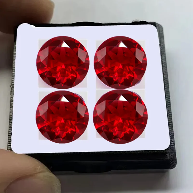 

Box Set Large Natural Rubys 12.0mm Cutting Unheated Mined Sri-Lanka Round Cut VVS Gem Corundum Spinel Making Diy Wedding Jewelry