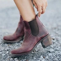 women ankle boots winter designer luxury high heel round head 2022 trend chelsea women shoes elegant low ladie boots