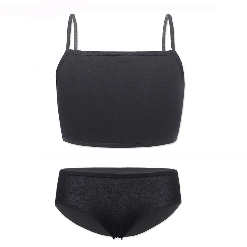 

Children's Bra Set Girl Vest Puberty Top Wrap Chest Cotton Suspender Single Layer Summer Half Body Tube Top Training Bra Set