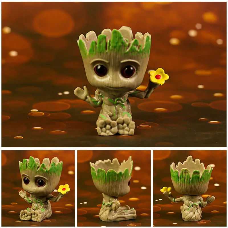 

Домашний декор, мультфильм Грут, украшения, аксессуары, удерживающий цветок, миниатюрная модель автомобиля, ретро, ручная работа, Аниме фигу...