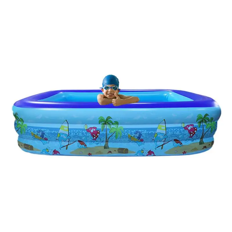 

Kids Swimming Pool Kiddie Small Inflatable Outdoor Pool Portable Pool With Air Bags For Beach Indoor Outdoor