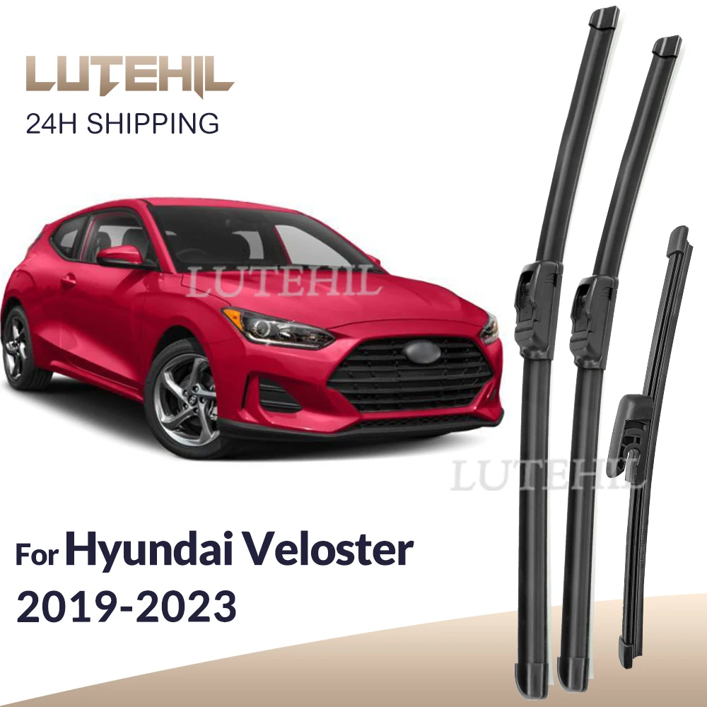 

Для Hyundai Veloster JS 2019-2023 2020 2021 2022 стеклоочиститель передние и задние щетки стеклоочистителя лобовое стекло щетки для окон 26 "+ 18" + 9"