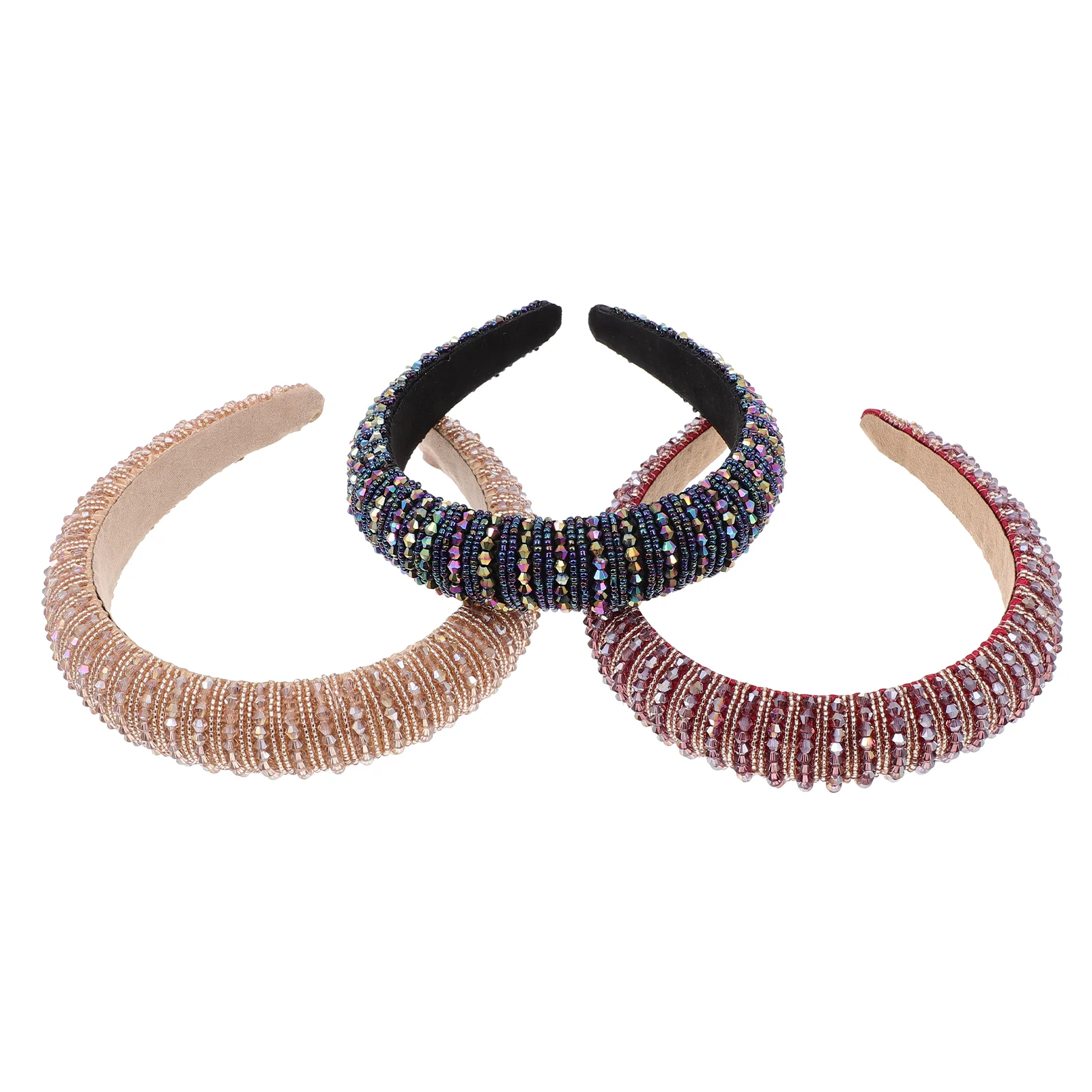 

3Pcs Rhinestone Headbands Girls Sponge Hairbands Hair Hoops Headbands
