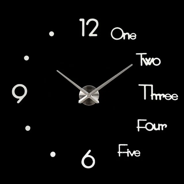 

DIY 3D Wall Clock Modern Large Mirrors Surface Luxury Big Art Clock Sticker *Q