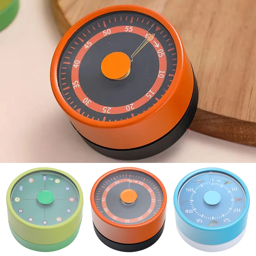 Kitchen Timer Wind Up 59 Minutes Mechanical Stainless Steel Time Reminder Timekeeping Supplies Clear Dial Scale Magnetically